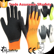 SRSAFETY 7G nappy acrylic latex coated safety gloves winter.
